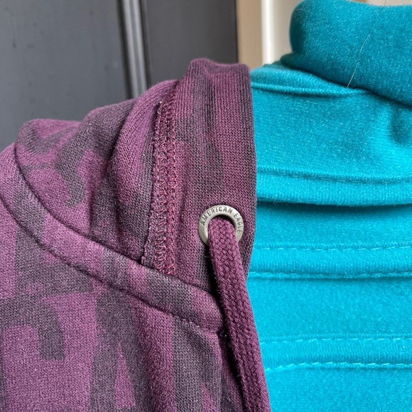 Vintage y2k 2000 Womens Purple American Eagle Logo Full Zip Hoodie Medium - Picture 10 of 12